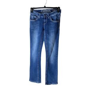 Petrol Jeans Women's Size 26 Tall Embroidered Pockets Bleu Denim